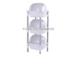 3-LAYER PLASTIC FRAME STORAGE RACK WITH COVER